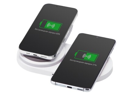 Складная зарядная станция с беспроводной зарядкой Flashport, 15 Вт, белый Складная зарядная станция с беспроводной зарядкой Flashport, 15 Вт, белый