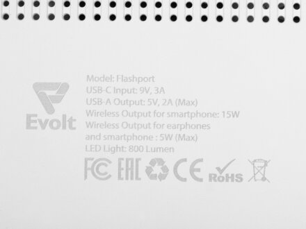 Складная зарядная станция с беспроводной зарядкой Flashport, 15 Вт, белый Складная зарядная станция с беспроводной зарядкой Flashport, 15 Вт, белый