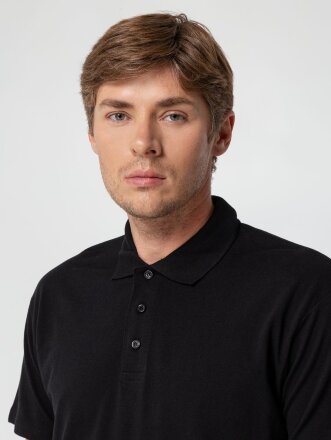 Рубашка поло мужская Summer 170, черная Рубашка поло мужская Summer 170, черная