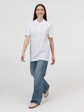 Рубашка поло унисекс Pulse, белая Рубашка поло унисекс Pulse, белая