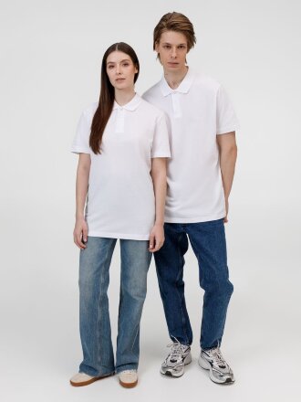 Рубашка поло унисекс Pulse, белая Рубашка поло унисекс Pulse, белая