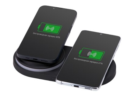 Складная зарядная станция с беспроводной зарядкой Flashport, 15 Вт, черный Складная зарядная станция с беспроводной зарядкой Flashport, 15 Вт, черный