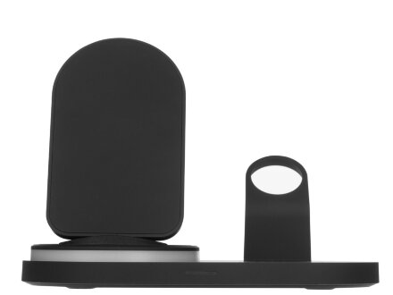 Складная зарядная станция с беспроводной зарядкой Flashport, 15 Вт, черный Складная зарядная станция с беспроводной зарядкой Flashport, 15 Вт, черный