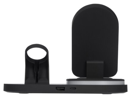 Складная зарядная станция с беспроводной зарядкой Flashport, 15 Вт, черный Складная зарядная станция с беспроводной зарядкой Flashport, 15 Вт, черный