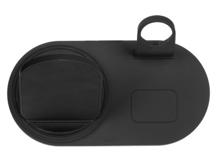 Складная зарядная станция с беспроводной зарядкой Flashport, 15 Вт, черный Складная зарядная станция с беспроводной зарядкой Flashport, 15 Вт, черный