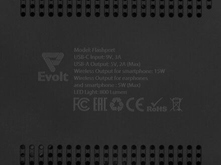 Складная зарядная станция с беспроводной зарядкой Flashport, 15 Вт, черный Складная зарядная станция с беспроводной зарядкой Flashport, 15 Вт, черный