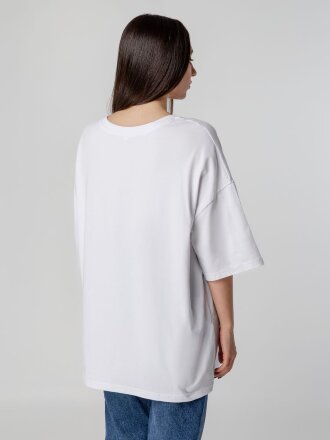 Футболка унисекс оверсайз Crosstown, белая Футболка унисекс оверсайз Crosstown, белая