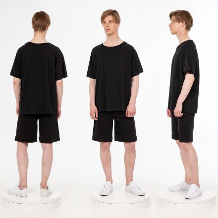 Футболка унисекс оверсайз T2, черная Футболка унисекс оверсайз T2, черная