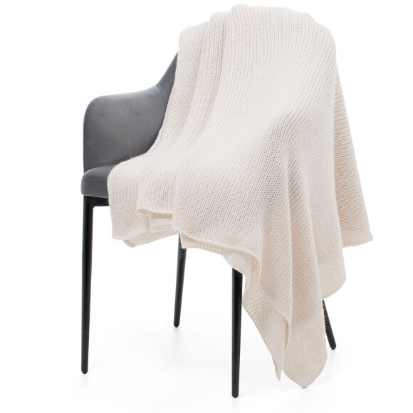 Плед Knitly, белый с нанесением логотипа