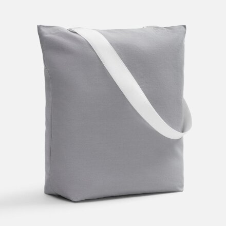 Шопер B5, серый с широкими белыми ручками