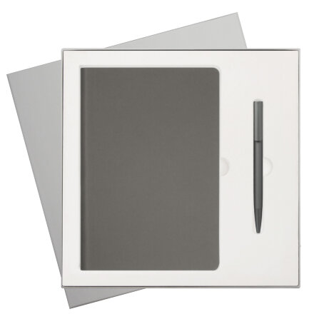 Подарочный набор Star, серый (ежедневник, ручка)