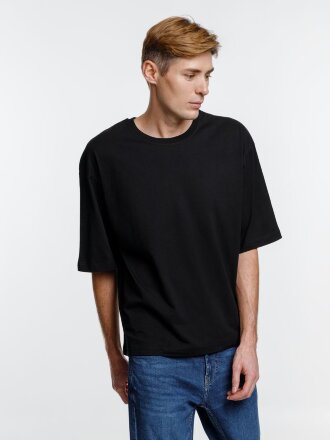 Футболка оверсайз унисекс Base Space, черная Футболка оверсайз унисекс Base Space, черная