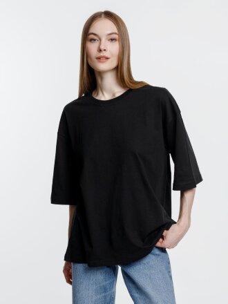 Футболка оверсайз унисекс Base Space, черная Футболка оверсайз унисекс Base Space, черная