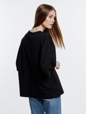 Футболка оверсайз унисекс Base Space, черная Футболка оверсайз унисекс Base Space, черная