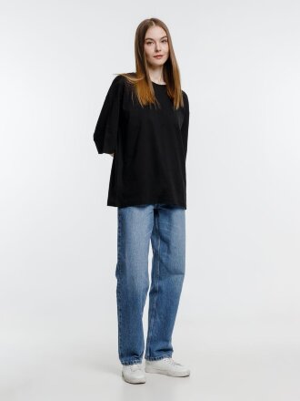 Футболка оверсайз унисекс Base Space, черная Футболка оверсайз унисекс Base Space, черная