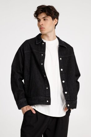 Куртка джинсовая O1, черная Куртка джинсовая O1, черная