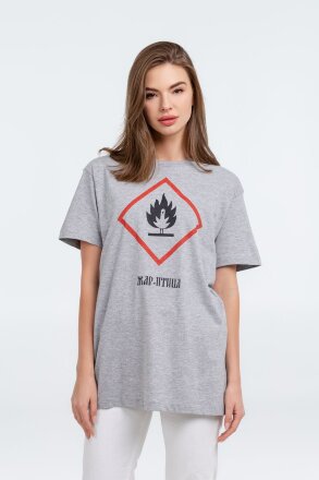 Футболка «Жар-птица», серый меланж Футболка «Жар-птица», серый меланж