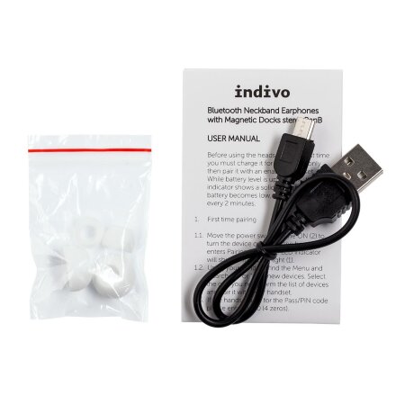 Bluetooth наушники stereoBand, ver.2, белые Bluetooth наушники stereoBand, ver.2, белые