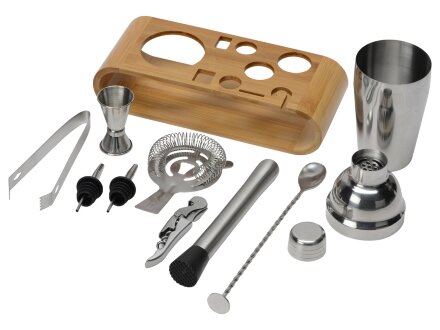 Набор Bartender для приготовления коктейлей на бамбуковой подставке Набор Bartender для приготовления коктейлей на бамбуковой подставке