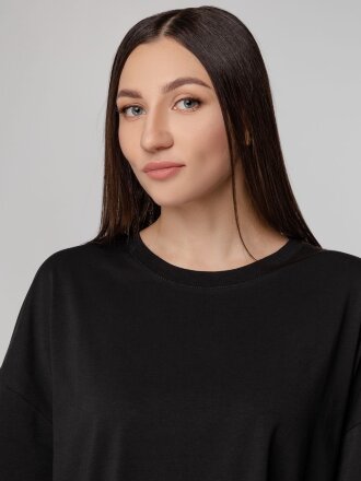 Футболка унисекс оверсайз Crosstown, черная Футболка унисекс оверсайз Crosstown, черная