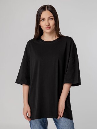 Футболка унисекс оверсайз Crosstown, черная Футболка унисекс оверсайз Crosstown, черная