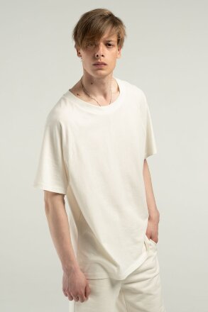 Футболка унисекс оверсайз T2, молочно-белая Футболка унисекс оверсайз T2, молочно-белая