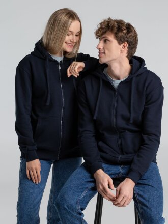 Толстовка на молнии с капюшоном Siverga Heavy 2.0, темно-синяя Толстовка на молнии с капюшоном Siverga Heavy 2.0, темно-синяя