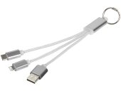 Кабель для зарядки Metal 3-в-1 с брелоком, серый Кабель для зарядки Metal 3-в-1 с брелоком, серый