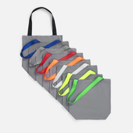 Шопер B5, серый с широкими желтыми ручками