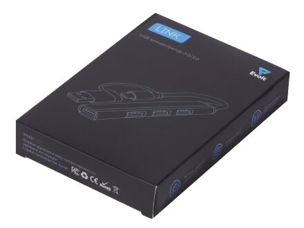 USB-хаб Link с коннектором 2-в-1 USB-C и USB-A, 2.0/3.0, серый USB-хаб Link с коннектором 2-в-1 USB-C и USB-A, 2.0/3.0, серый