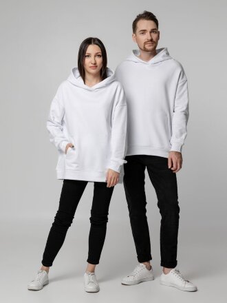 Худи оверсайз унисекс Outshine, белое Худи оверсайз унисекс Outshine, белое