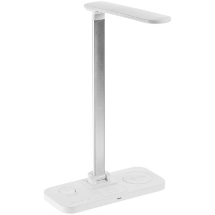 Настольная лампа с беспроводной зарядкой Power Light, белая Настольная лампа с беспроводной зарядкой Power Light, белая