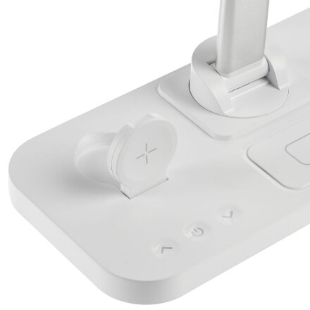 Настольная лампа с беспроводной зарядкой Power Light, белая Настольная лампа с беспроводной зарядкой Power Light, белая