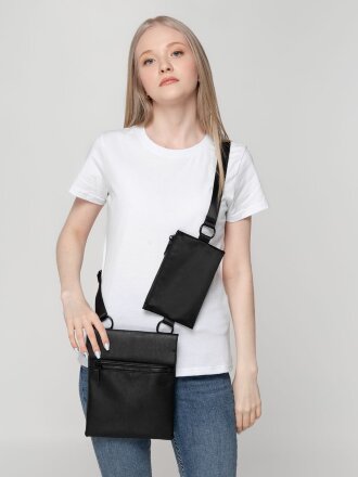 Сумка через плечо ringLink с отстегивающимся органайзером, черная Сумка через плечо ringLink с отстегивающимся органайзером, черная