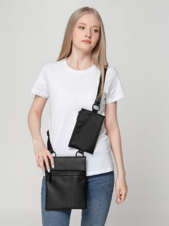 Сумка через плечо ringLink с отстегивающимся органайзером, черная Сумка через плечо ringLink с отстегивающимся органайзером, черная