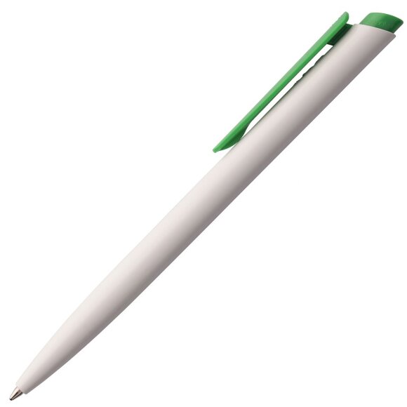 Ручка шариковая Senator Dart Polished, бело-зеленая с нанесением логотипа