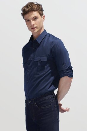 Рубашка мужская Burma Men, темно-синяя Рубашка мужская Burma Men, темно-синяя