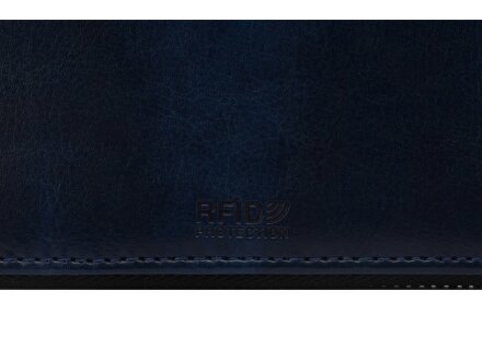 Бизнес-блокнот на молнии А5 Fabrizio с RFID защитой и ручкой, синий