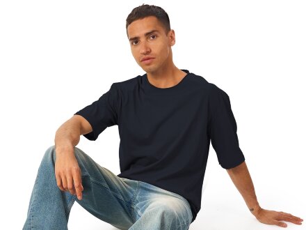 Футболка оверсайз Liyon унисекс, темно-синий Футболка оверсайз Liyon унисекс, темно-синий