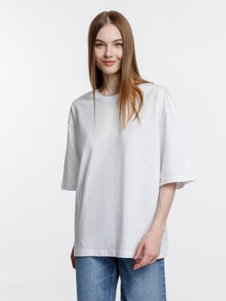 Футболка оверсайз унисекс Base Space, белая Футболка оверсайз унисекс Base Space, белая