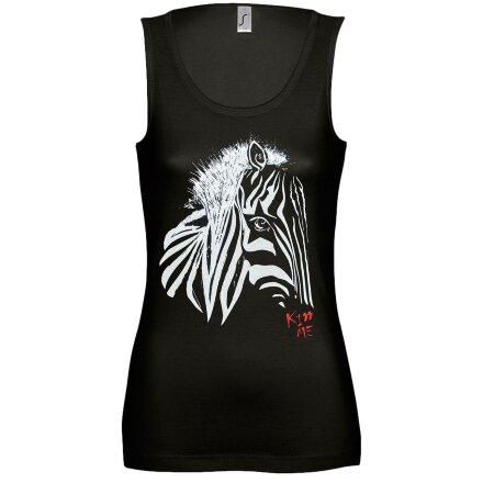 Майка женская «Арт-рокстар. Kiss Me», черная Майка женская «Арт-рокстар. Kiss Me», черная