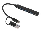 USB-хаб Link с коннектором 2-в-1 USB-C и USB-A, 2.0/3.0, черный USB-хаб Link с коннектором 2-в-1 USB-C и USB-A, 2.0/3.0, черный