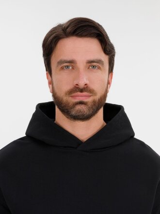 Худи оверсайз унисекс Outshine, черное Худи оверсайз унисекс Outshine, черное