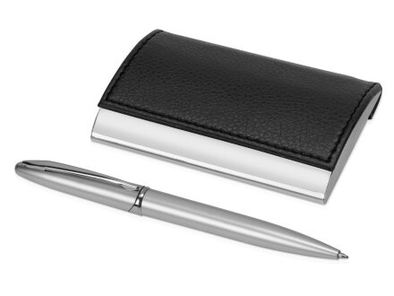 Набор Партнер: визитница, ручка шариковая, черный Набор Партнер: визитница, ручка шариковая, черный