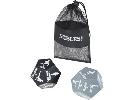 Комплект Simmons из 2 игральных костей для занятий фитнесом в чехле из переработанного РЕТ-пластика, черный Комплект Simmons из 2 игральных костей для занятий фитнесом в чехле из переработанного РЕТ-пластика, черный