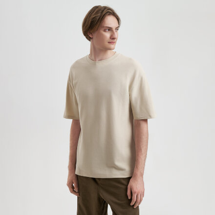 Футболка унисекс премиум AURA, 100% хлопок 200гр. бежевый, размер M/L