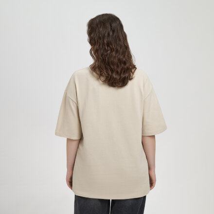 Футболка унисекс премиум AURA, 100% хлопок 200гр. бежевый, размер M/L