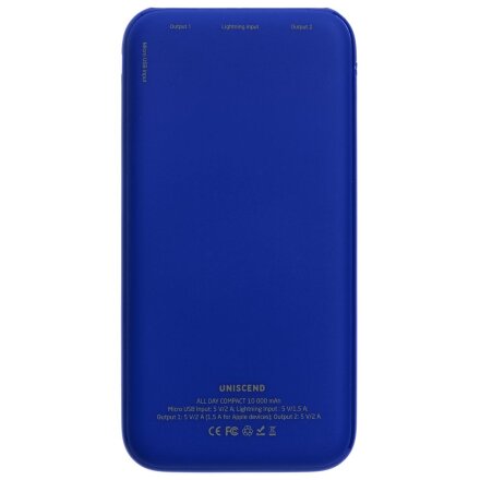 Внешний аккумулятор Uniscend All Day Compact 10000 мАч, синий