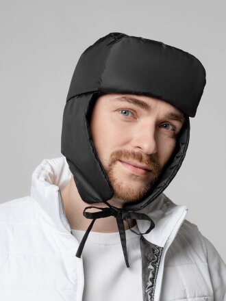 Шапка-ушанка Shelter, черная Шапка-ушанка Shelter, черная