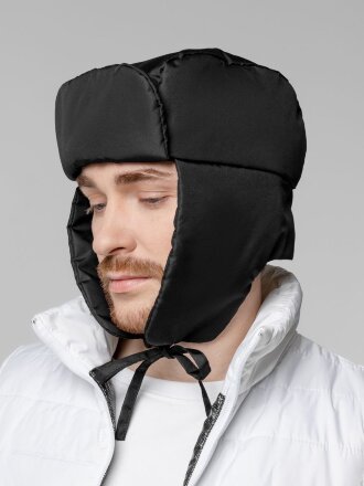 Шапка-ушанка Shelter, черная Шапка-ушанка Shelter, черная